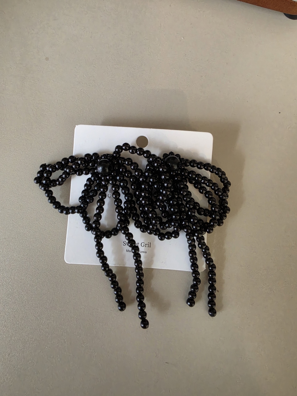 Black Beaded Drop Earrings - Women Accessories